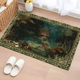 thumbnail image 1 of Area Rug 2 x 3 Ft, Forest Indoor Accent Bathroom Rugs for Kitchen/Laundry Room, Spring Oil Painting Country Cabin Trees Flower Washable Non-Slip Runner Floor Mat for Entryway, Living Room, 1 of 8