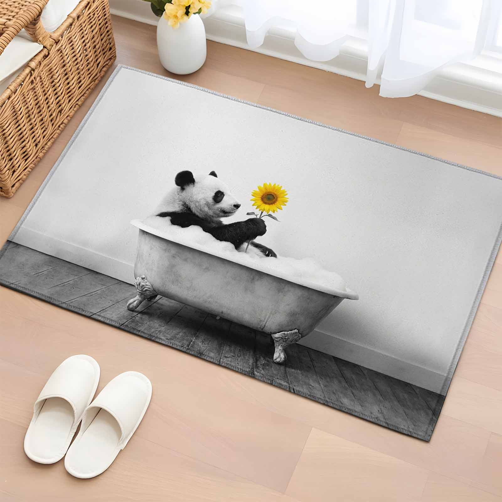 Area Rug 2 x 3 Ft, Funny Panda Indoor Accent Bathroom Rugs for Kitchen ...