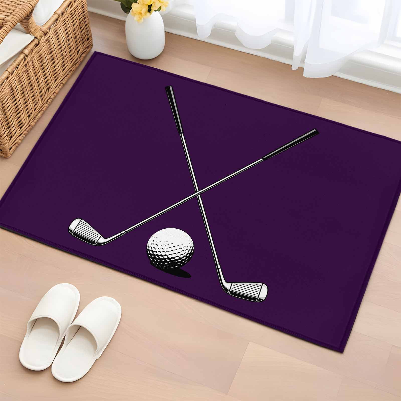 Softball Entry Rug Area Rug 2 x 3 Ft, Golf Ball Club Indoor Accent Bathroom Rugs for ...