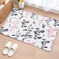 thumbnail image 1 of Area Rug 2 x 3 Ft, Grey Pink Botanical Indoor Accent Bathroom Rugs for Kitchen/Laundry Room, Watercolor Spring Floral Summer Leaf Washable Non-Slip Runner Floor Mat for Entryway, Living Room, 1 of 8