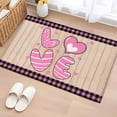 thumbnail image 1 of Area Rug 2 x 3 Ft, Happy Valentine's Day Indoor Accent Bathroom Rugs for Kitchen/Laundry Room, Love Heart Wood Pink Black Plaid Washable Non-Slip Runner Floor Mat for Entryway, Living Room, 1 of 8