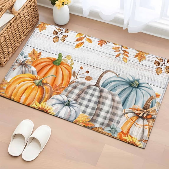 Area Rug 2 x 3 Ft, Orange Pumpkin Fall Indoor Accent Bathroom Rugs for ...