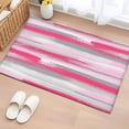 thumbnail image 1 of Area Rug 2 x 3 Ft, Pink Gray Stripes Indoor Accent Bathroom Rugs for Kitchen/Laundry Room, Watercolor Modern Abstract Minimalist Washable Non-Slip Runner Floor Mat for Entryway, Living Room, 1 of 7