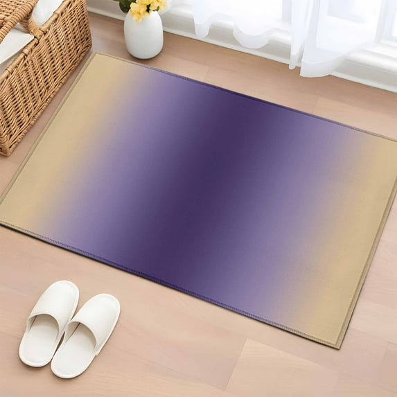 Area Rug 2 x 3 Ft, Purple Yellow Ombre Indoor Accent Bathroom Rugs for Kitchen/Laundry Room, Farmhouse Modern Gradient Art Washable Non-Slip Runner Floor Mat for Entryway, Living Room