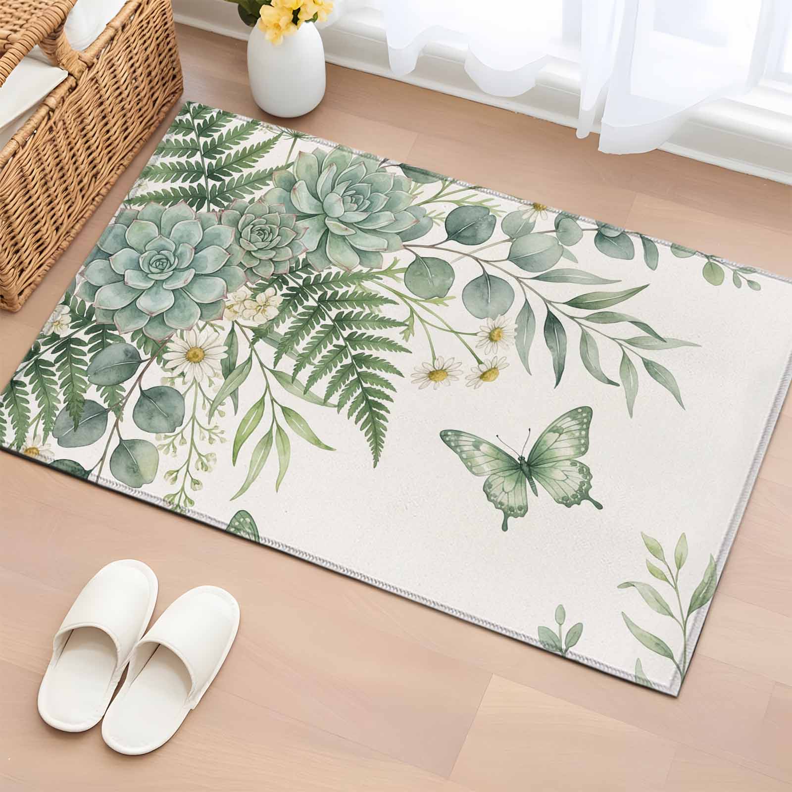 Area Rug 2 x 3 Ft, Spring Eucalyptus Indoor Accent Bathroom Rugs for ...