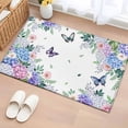 thumbnail image 1 of Area Rug 2 x 3 Ft, Spring Flowers Indoor Accent Bathroom Rugs for Kitchen/Laundry Room, Watercolor Floral Butterflies Botanical Washable Non-Slip Runner Floor Mat for Entryway, Living Room, 1 of 7