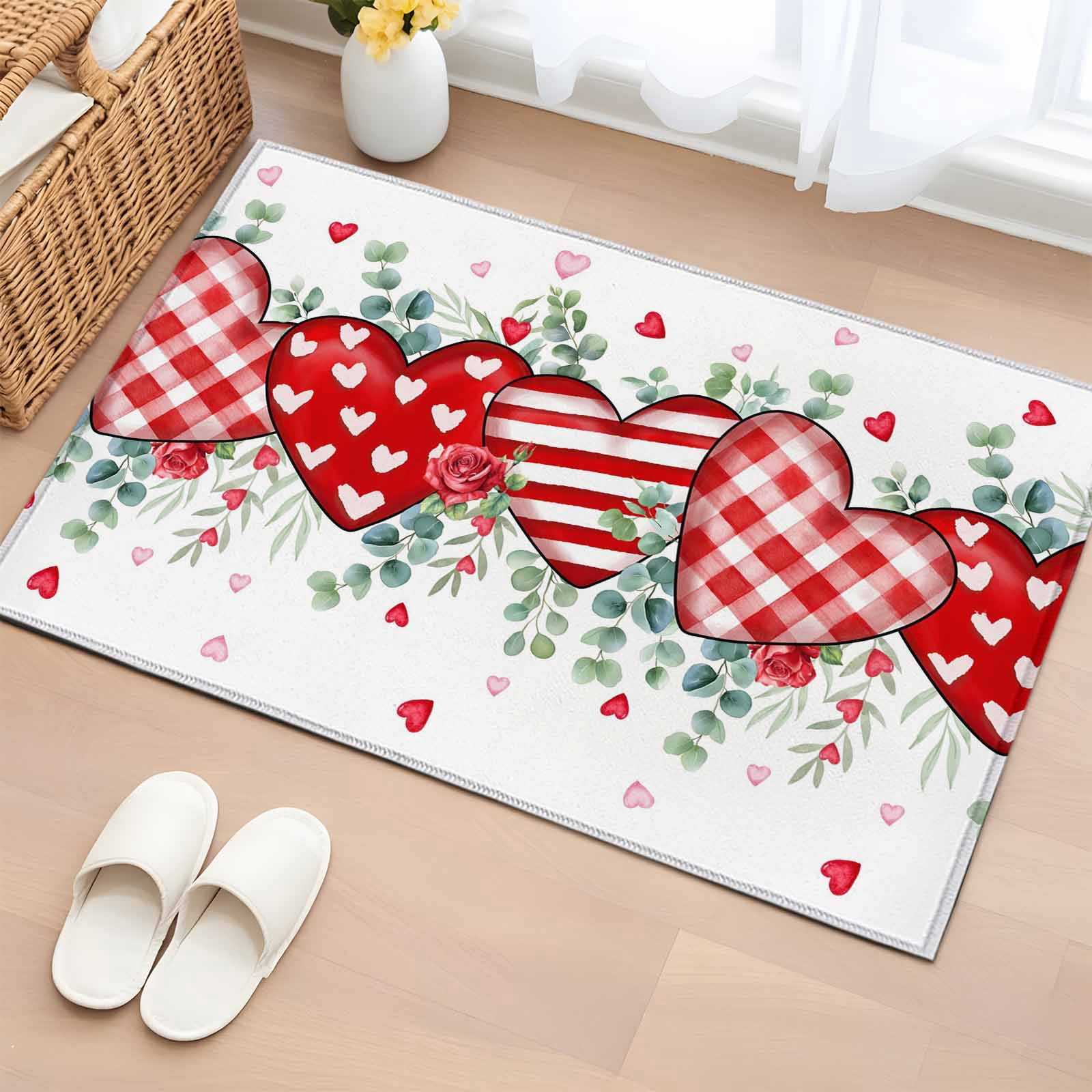 Area Rug 2 x 3 Ft, Valentine's Day Indoor Accent Bathroom Rugs for ...