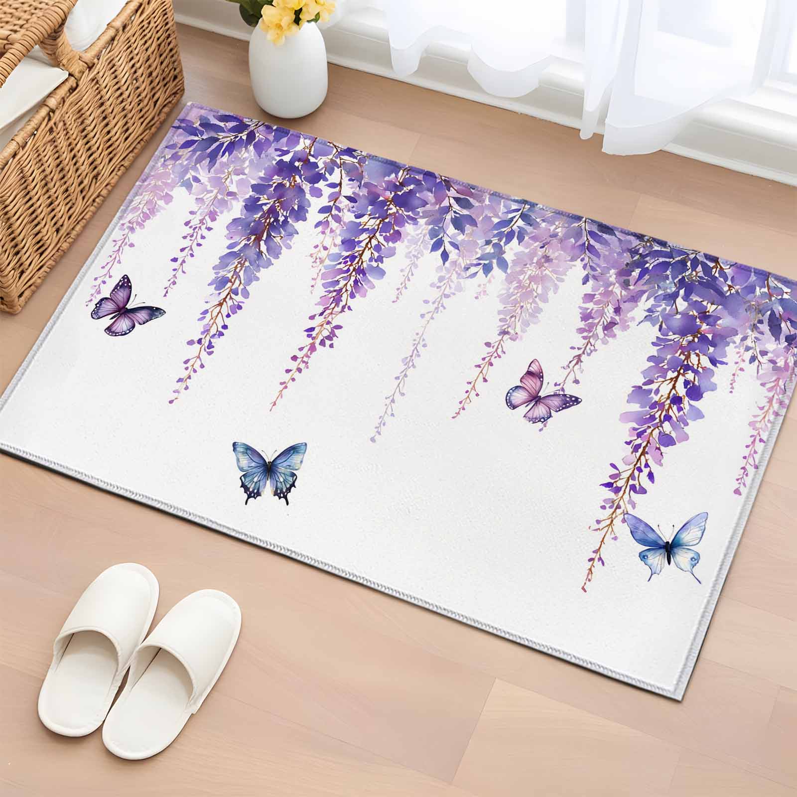Area Rug 2 x 3 Ft, Wisteria Indoor Accent Bathroom Rugs for Kitchen ...