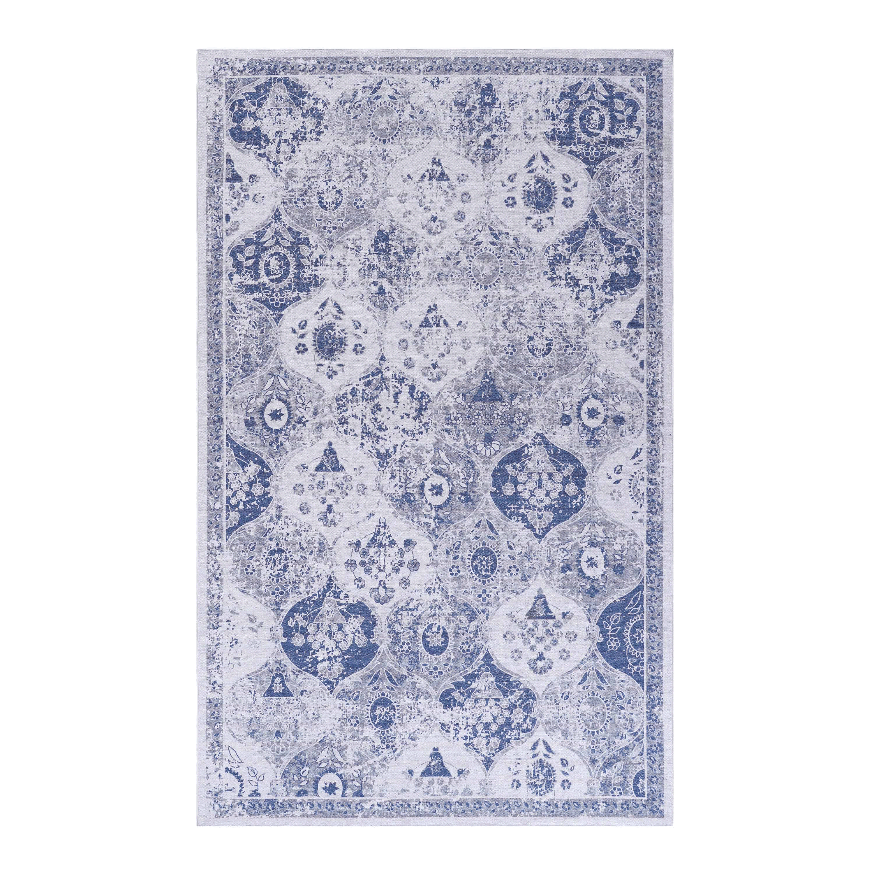 Area Rug 2' x 3' Non-Slip Low Pile Chenille Doormat Rug Stain Resistant Indoor Carpet for Living Room Bedroom Kitchen Entryway Hallway