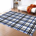 thumbnail image 1 of Area Rug 2'x3' Abstract Stripes Blue Black Grey Plaid Washable Area Rugs Non Shedding Floor Carpet Rubber Backing Non-Slip Indoor Mats for Living Room Bedroom Kitchen, 1 of 8