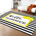thumbnail image 1 of Area Rug 2'x3' Hello Summer Yellow Lemon Black White Stripe Washable Area Rugs Non Shedding Floor Carpet Rubber Backing Non-Slip Indoor Mats for Living Room Bedroom Kitchen, 1 of 8