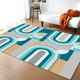 thumbnail image 1 of Area Rug 2'x3' Mid-Century Modern Art Geometric Abstract Blue Washable Area Rugs Non Shedding Floor Carpet Rubber Backing Non-Slip Indoor Mats for Living Room Bedroom Kitchen, 1 of 8