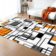 thumbnail image 1 of Area Rug 2'x3' Orange Grey Abstract Geometric Art Modern Washable Area Rugs Non Shedding Floor Carpet Rubber Backing Non-Slip Indoor Mats for Living Room Bedroom Kitchen, 1 of 8