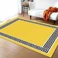 thumbnail image 1 of Area Rug 2'x3' Yellow Traditional Greek Key Meander Border Square Geometric Washable Area Rugs Non Shedding Floor Carpet Rubber Backing Non-Slip Indoor Mats for Living Room Bedroom Kitchen, 1 of 1