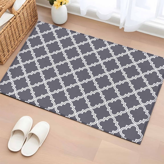 Area Rug 24×36in, Vintage Geometric Moroccan Lattice Floor Carpet Living Room Rug, Ogee Regular Art Non-Slip Welcome Mat Indoor Rugs for Bedroom Dining Room