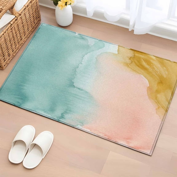 Area Rug 2x3ft, Abstract Desert Mountains Washable Rugs for Living Room Bedroom, Modern Minimalist Art Soft Non-slip Area Rugs Rectangle Floor Carpet for Dining Room