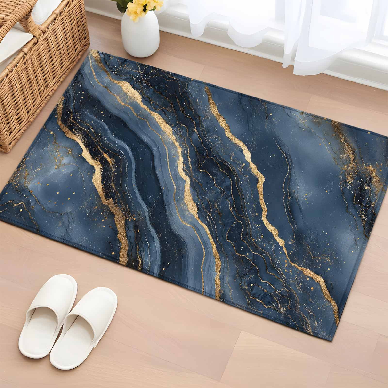 Area Rug 2x3ft, Abstract Marble Washable Rugs for Living Room Bedroom ...