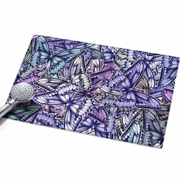 Area Rug 2x3ft Abstract Purple Gray Butterfly Washable Area Rugs for Living Room Modern Art Non Slip Floor Carpet Mat for Kitchen Entryway Bathroom Office Home Decor
