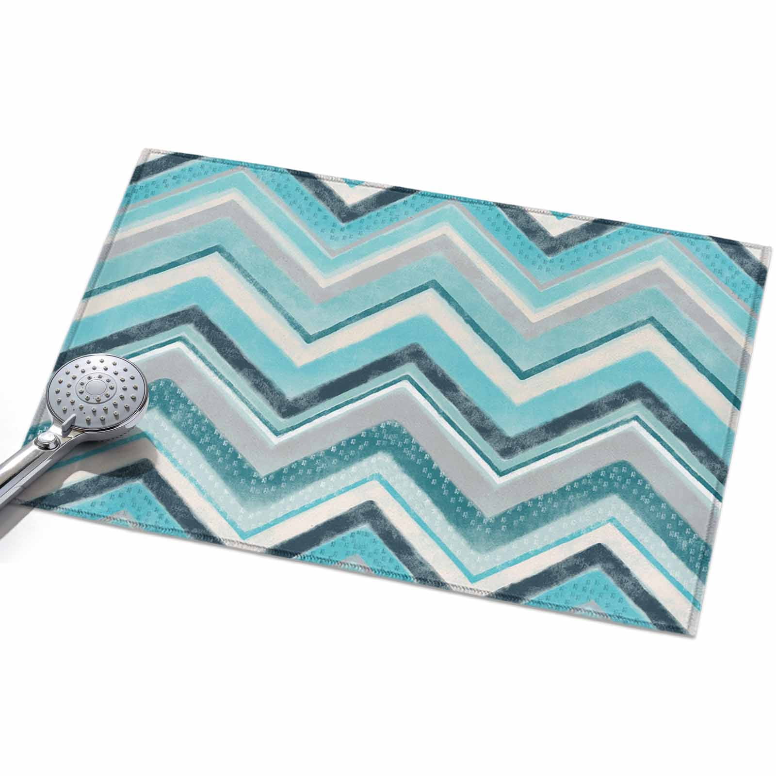 Area Rug 2x3ft Aqua Turquoise Chevron Washable Area Rugs for Living ...