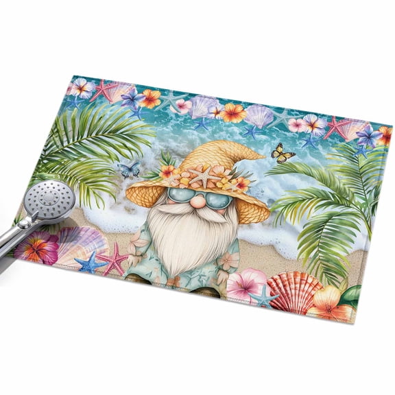 Area Rug 2x3ft Beach Gnome Washable Area Rugs for Living Room Tropical Palm Leaf Starfish Non Slip Floor Carpet Mat for Kitchen Entryway Bathroom Office Home Decor