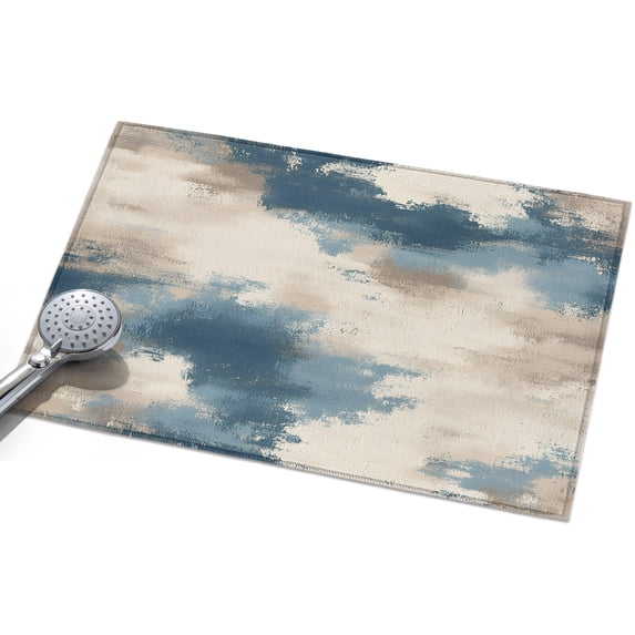 Area Rug 2x3ft Blue Brown Beige Painting Washable Area Rugs for Living ...