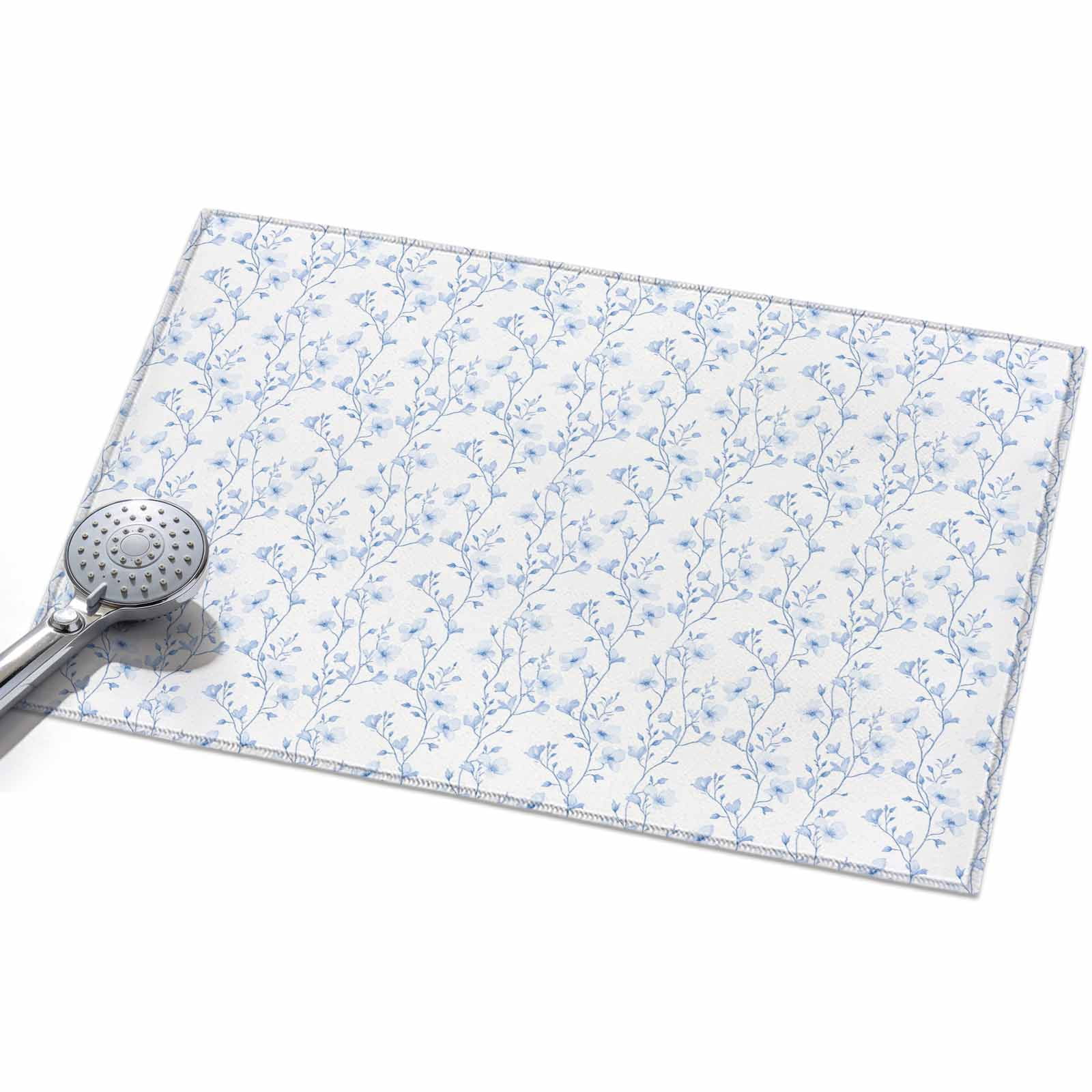 Area Rug 2x3ft Blue Floral Washable Area Rugs for Living Room Flower ...