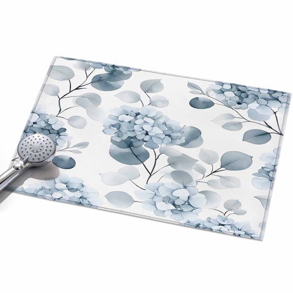 Area Rug 2x3ft Blue Hydrangeas Flowers Washable Area Rugs for Living Room Leaves Plant Non Slip Floor Carpet Mat for Kitchen Entryway Bathroom Office Home Decor