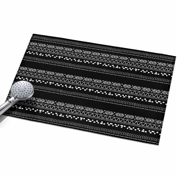 Area Rug 2x3ft Boho Stripe Washable Area Rugs for Living Room Black White Non Slip Floor Carpet Mat for Kitchen Entryway Bathroom Office Home Decor