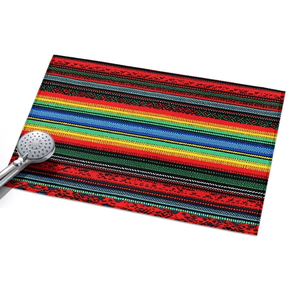 Area Rug 2x3ft Colored Stripes Washable Area Rugs for Living Room Mexico Style Non Slip Floor Carpet Mat for Kitchen Entryway Bathroom Office Home Decor