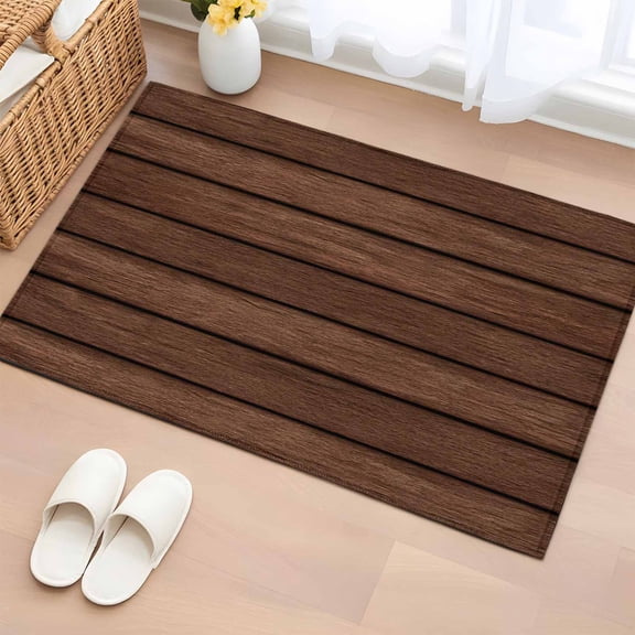 Area Rug 2x3ft, Farm Brown Wood Board Washable Rugs for Living Room Bedroom, Vintage Farmhouses Barn Soft Non-slip Area Rugs Rectangle Floor Carpet for Dining Room