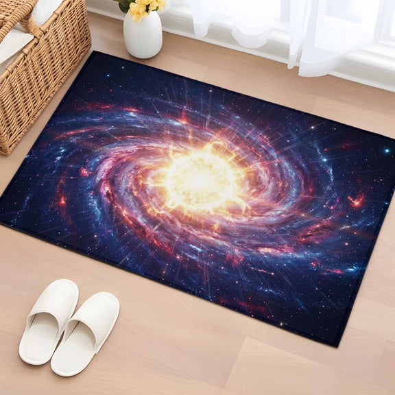 Area Rug 2x3ft, Galaxy Planet Theme Washable Rugs for Living Room Bedroom, Moon Outer Space Soft Non-slip Area Rugs Rectangle Floor Carpet for Dining Room