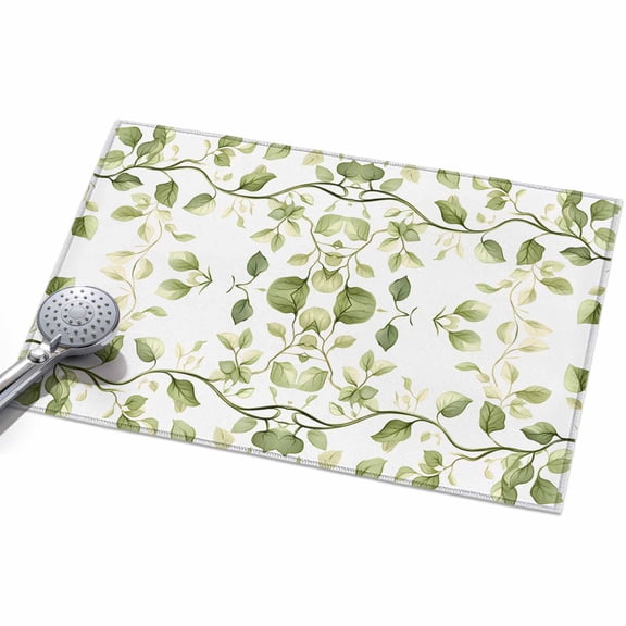 Area Rug 2x3ft Green Leaf Vine Washable Area Rugs for Living Room Spring Plant Non Slip Floor Carpet Mat for Kitchen Entryway Bathroom Office Home Decor