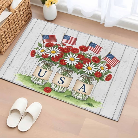 Area Rug 2x3ft, Independence Day American Flags Washable Rugs for ...