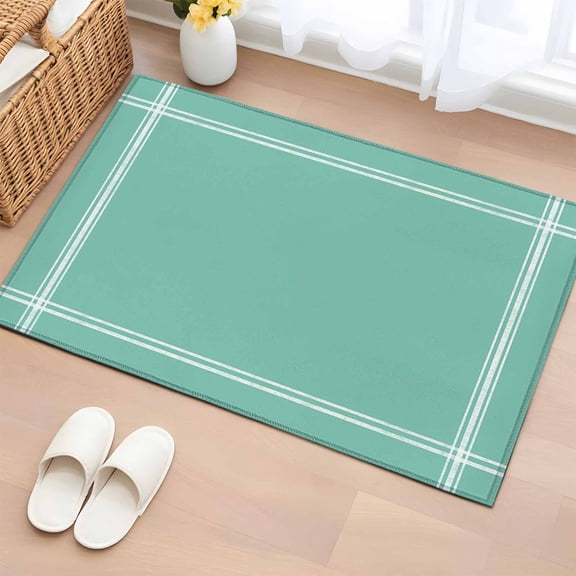 Area Rug 2x3ft Mint Green Turquoise Carpets Indoor Floor Area Mat Doormat Entrance Mat Rugs for Entry Living Room Dining Room Kitchen Bedroom, Solid Teal Color Sofa Throw Carpet