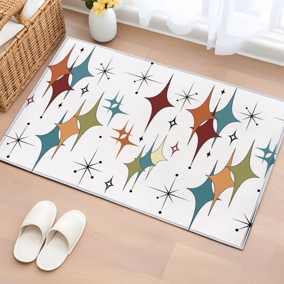 Area Rug 2x3ft Modern Mid Century Geometric Area Rugs Washable Low Pile Floor Carpet for Bedroom, Abstract Diamond Art Non Slip Soft Rugs for Living Room Entryway Dining Room