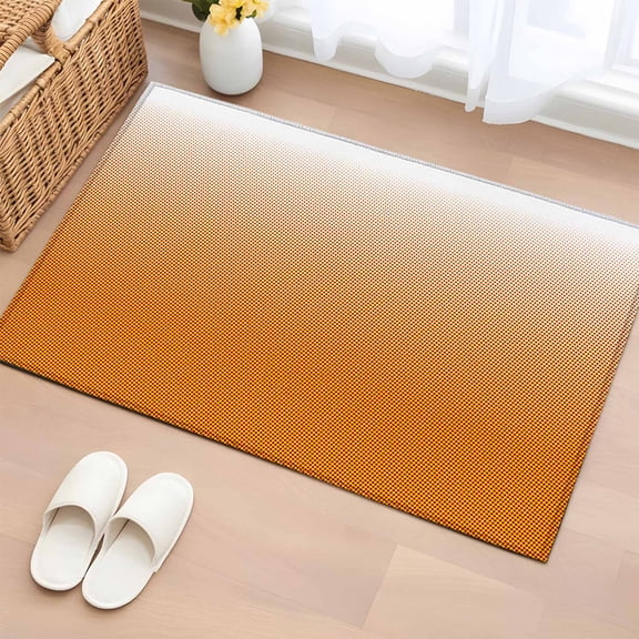 Area Rug 2x3ft Modern Orange Gradient Art Area Rugs Washable Low Pile Floor Carpet for Bedroom, Abstract Polka Dot Non Slip Soft Rugs for Living Room Entryway Dining Room