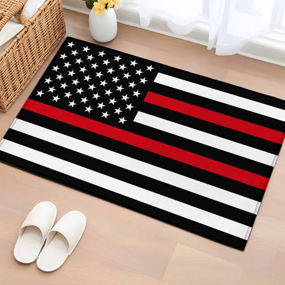 Area Rug 2x3ft, Modern USA Stripe Star Flag Washable Rugs for Living Room Bedroom, American Flags Theme Soft Non-slip Area Rugs Rectangle Floor Carpet for Dining Room