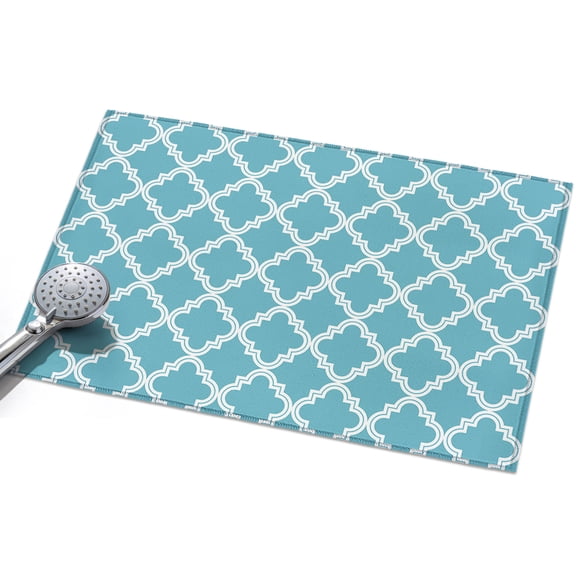 Area Rug 2x3ft Moroccan Pattern Washable Area Rugs for Living Room Blue Geometric Trellis Non Slip Floor Carpet Mat for Kitchen Entryway Bathroom Office Home Decor