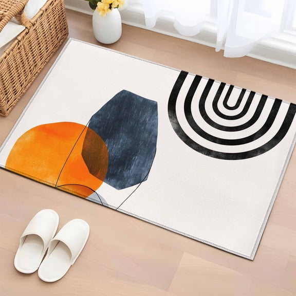Area Rug 2x3ft, Nordic Style Bohemian Arch Sun Washable Rugs for Living Room Bedroom, Modern Abstract Arts Soft Non-slip Area Rugs Rectangle Floor Carpet for Dining Room