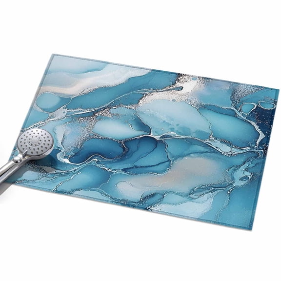 Area Rug 2x3ft Ombre Blue Gray Striped Wave Washable Area Rugs for Living Room Abstract Ocean Non Slip Floor Carpet Mat for Kitchen Entryway Bathroom Office Home Decor