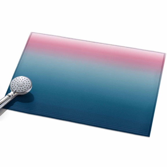 Area Rug 2x3ft Ombre Blue Pink Washable Area Rugs for Living Room Gradient Stripes Non Slip Floor Carpet Mat for Kitchen Entryway Bathroom Office Home Decor