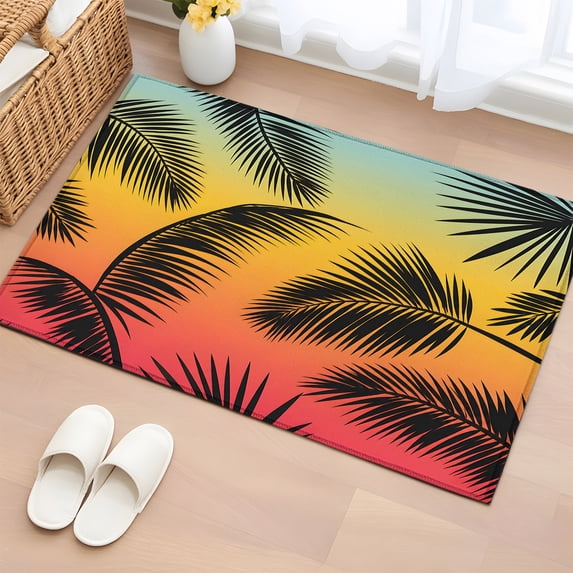 Entry Rug Orange Area Rug 2x3ft Orange Sunset Vibe Floor Entryway Rugs Indoor Floor Area ...