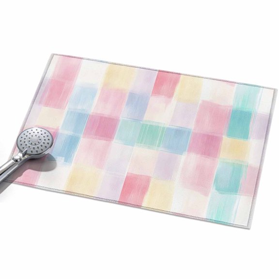 Area Rug 2x3ft Pastoral Check Washable Area Rugs for Living Room Spring Watercolor Non Slip Floor Carpet Mat for Kitchen Entryway Bathroom Office Home Decor