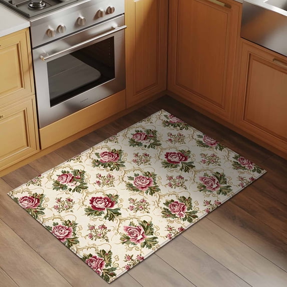 Red Or Roses Area Rugs Area Rug 2x3ft Red Rose Washable Area Rugs for Living Room Retro Art ...