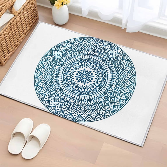Area Rug 2x3ft, Retro Green Bohemian Pattern Washable Rugs for Living ...
