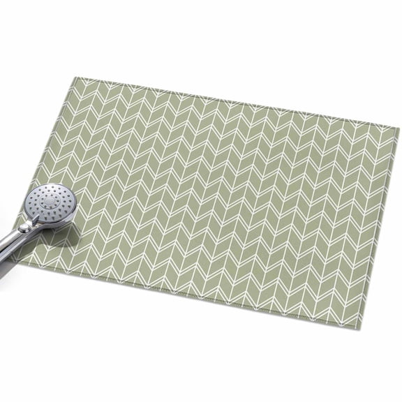 Area Rug 2x3ft Sage Green Geometric Waves Washable Area Rugs for Living Room Abstract Stripes Non Slip Floor Carpet Mat for Kitchen Entryway Bathroom Office Home Decor