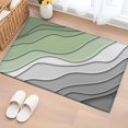 thumbnail image 1 of Area Rug 2x3ft Sage Green Gradient Stripe Ripple Area Rugs Washable Low Pile Floor Carpet for Bedroom, White Gray Abstract Line Non Slip Soft Rugs for Living Room Entryway Dining Room, 1 of 9