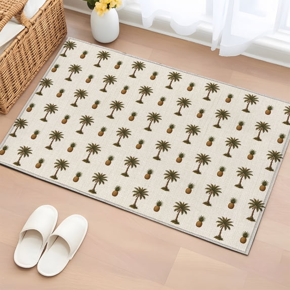 Area Rug 2x3ft Summer Palm Tree Pineapple Seamless Area Rugs Washable ...