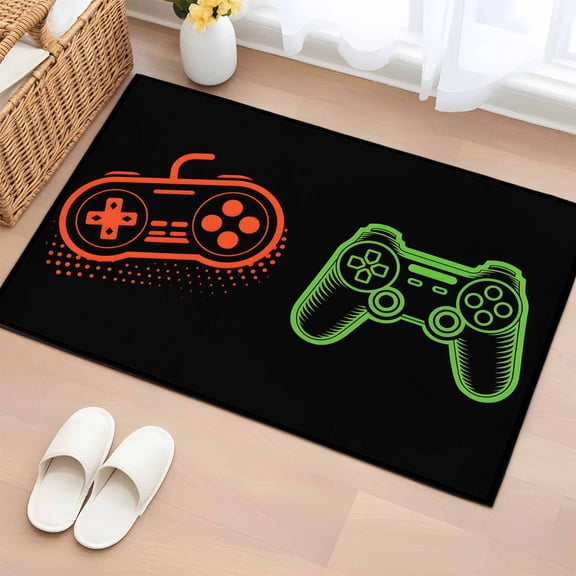 Area Rug 2x3ft Video Games Carpets Indoor Floor Area Mat Doormat Entrance Mat Rugs for Entry Living Room Dining Room Kitchen Bedroom, Retro Gaming Playing Gamer Sofa Throw Carpet
