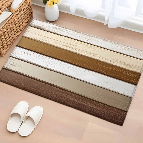 Area Rug 2x3ft Vintage Country Wood Grain Area Rugs Washable Low Pile Floor Carpet for Bedroom, Farmhouse Barn Wooden Board Non Slip Soft Rugs for Living Room Entryway Dining Room